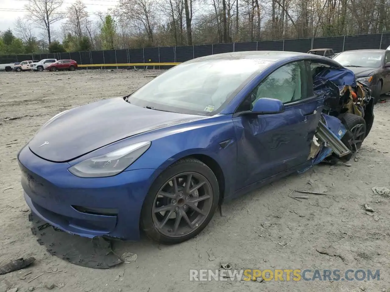 1 Photograph of a damaged car 5YJ3E1EA8MF973141 TESLA MODEL 3 2021