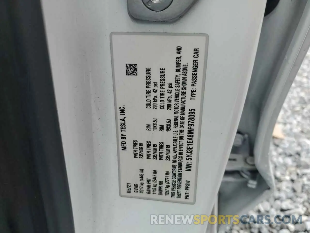 13 Фотография поврежденного автомобиля 5YJ3E1EA8MF978095 TESLA MODEL 3 2021