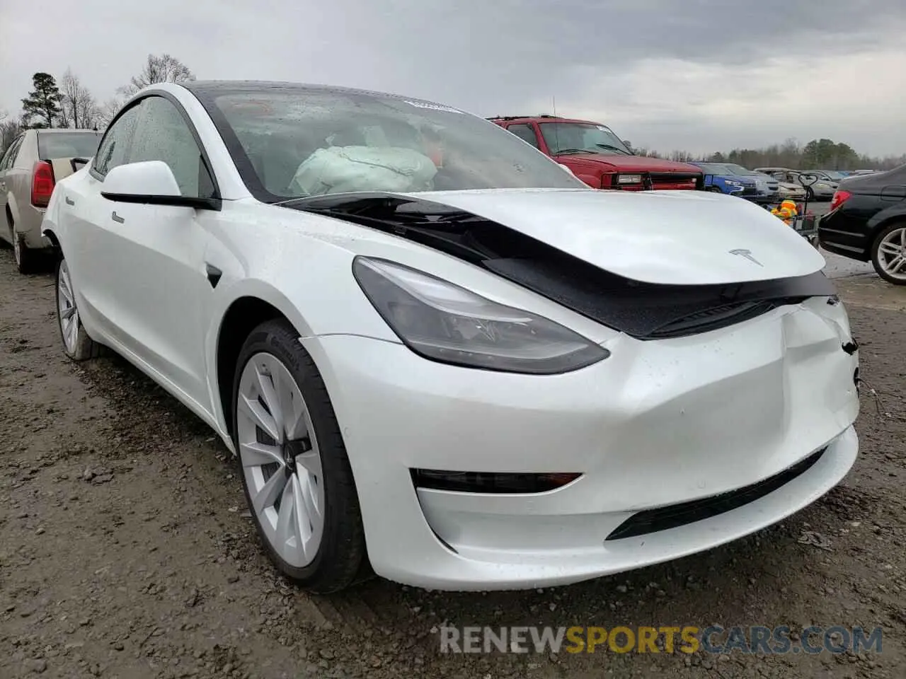 1 Photograph of a damaged car 5YJ3E1EA9MF084980 TESLA MODEL 3 2021