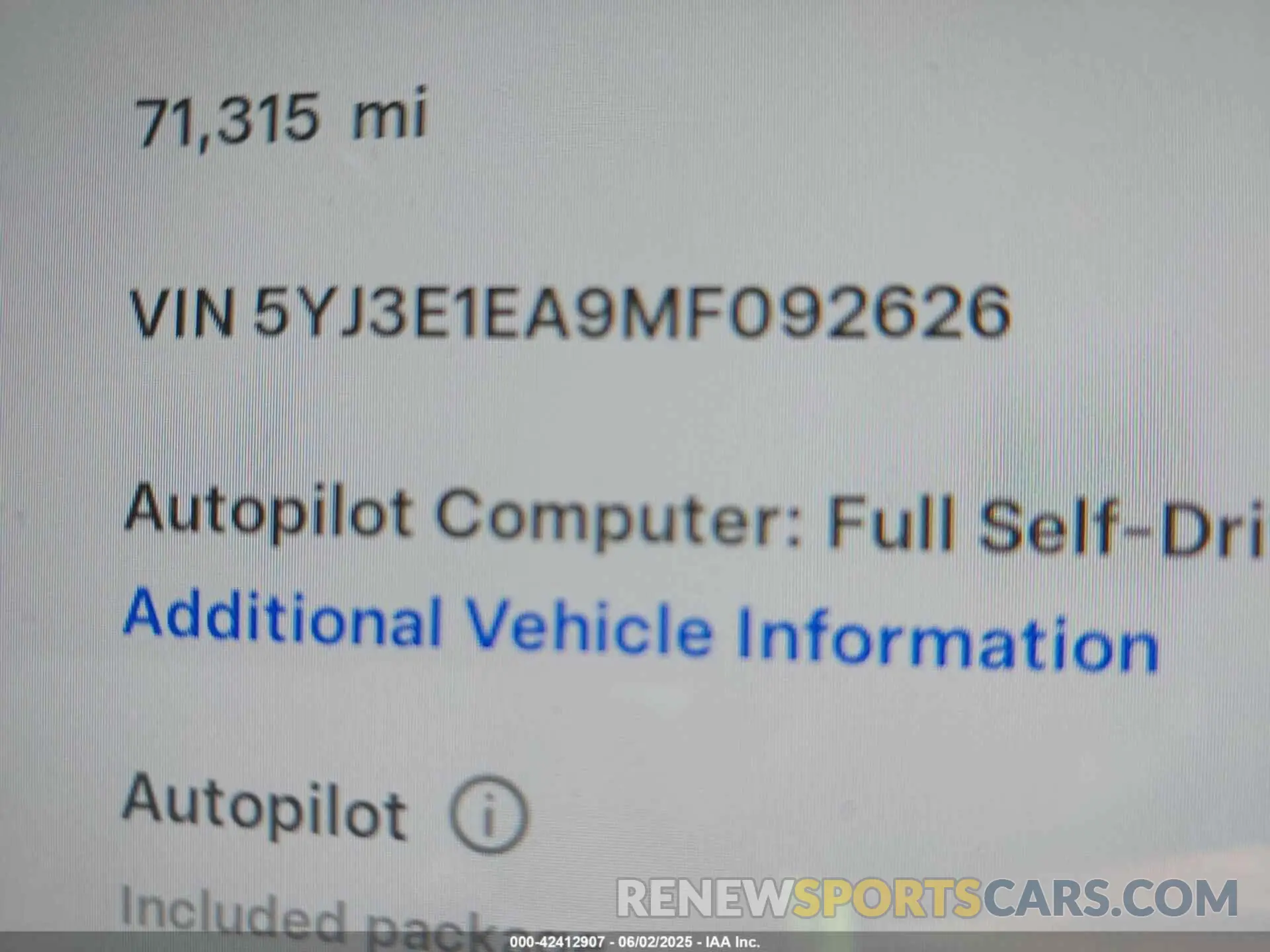 9 Фотография поврежденного автомобиля 5YJ3E1EA9MF092626 TESLA MODEL 3 2021