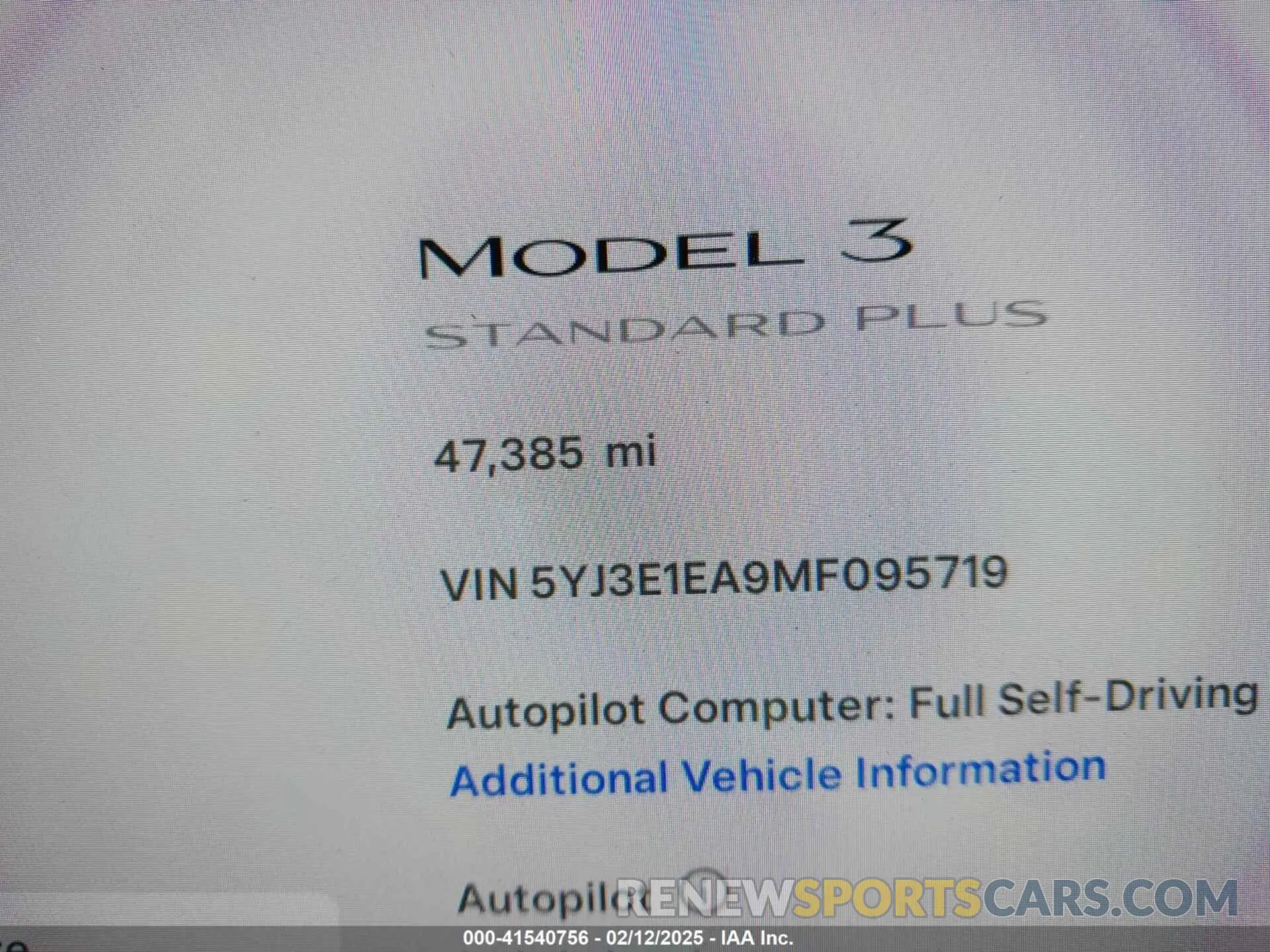 14 Фотография поврежденного автомобиля 5YJ3E1EA9MF095719 TESLA MODEL 3 2021
