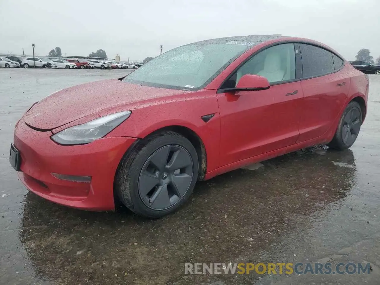 1 Photograph of a damaged car 5YJ3E1EA9MF870214 TESLA MODEL 3 2021