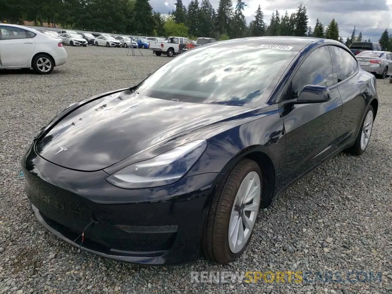 2 Photograph of a damaged car 5YJ3E1EA9MF995990 TESLA MODEL 3 2021
