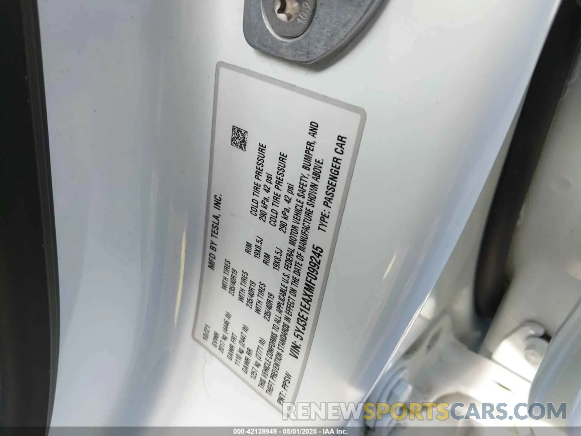 9 Photograph of a damaged car 5YJ3E1EAXMF099245 TESLA MODEL 3 2021