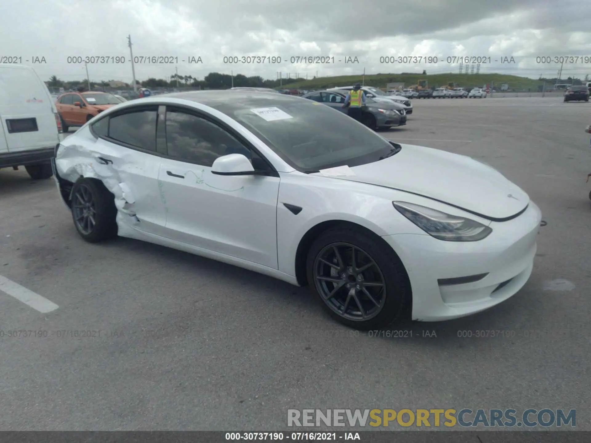 1 Photograph of a damaged car 5YJ3E1EAXMF854815 TESLA MODEL 3 2021