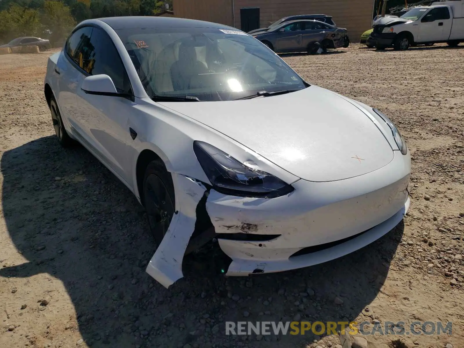1 Photograph of a damaged car 5YJ3E1EAXMF870996 TESLA MODEL 3 2021
