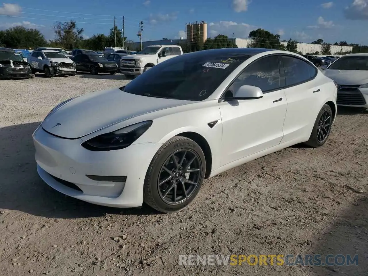 1 Photograph of a damaged car 5YJ3E1EAXMF921669 TESLA MODEL 3 2021
