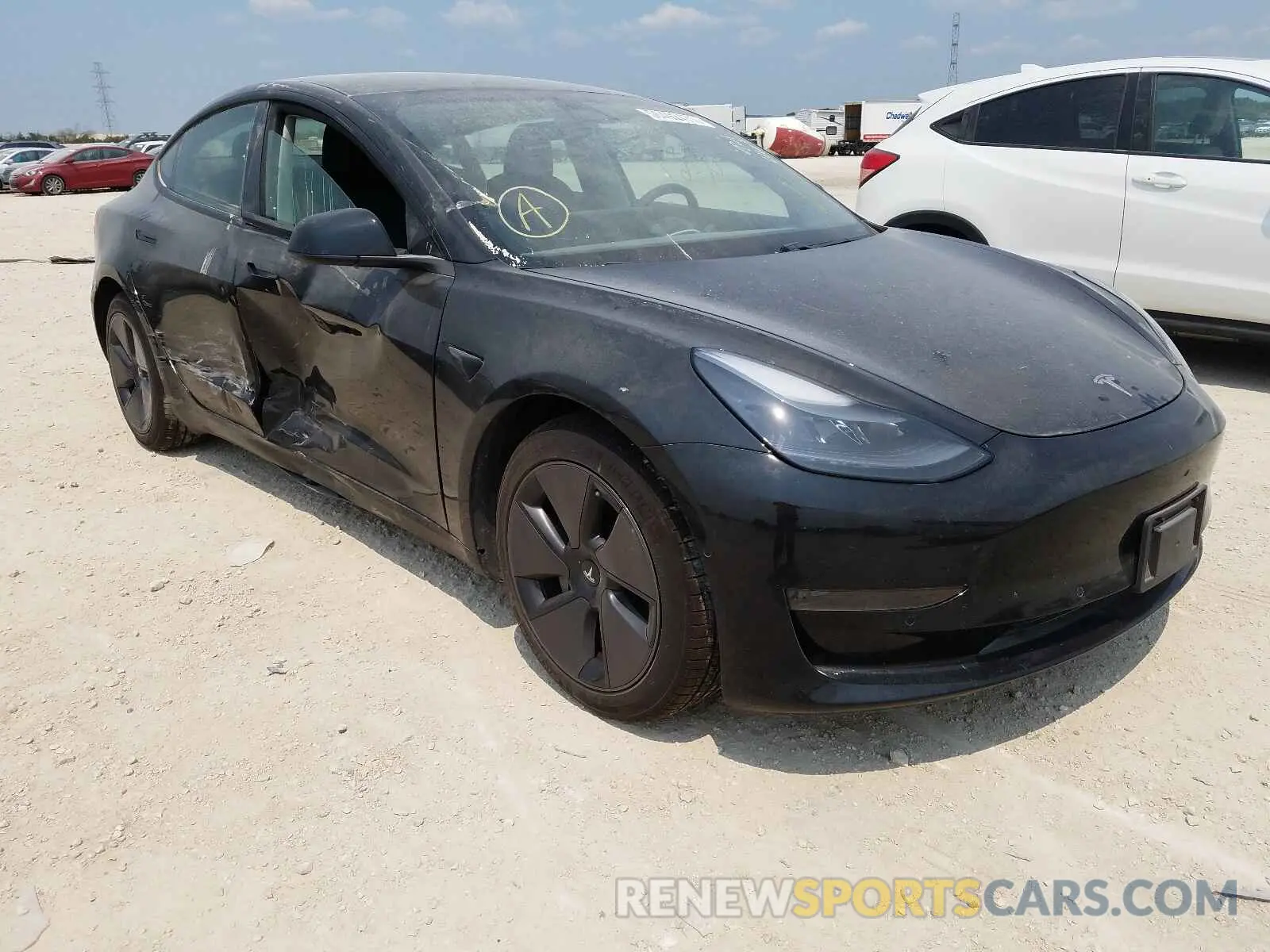 1 Photograph of a damaged car 5YJ3E1EAXMF961461 TESLA MODEL 3 2021