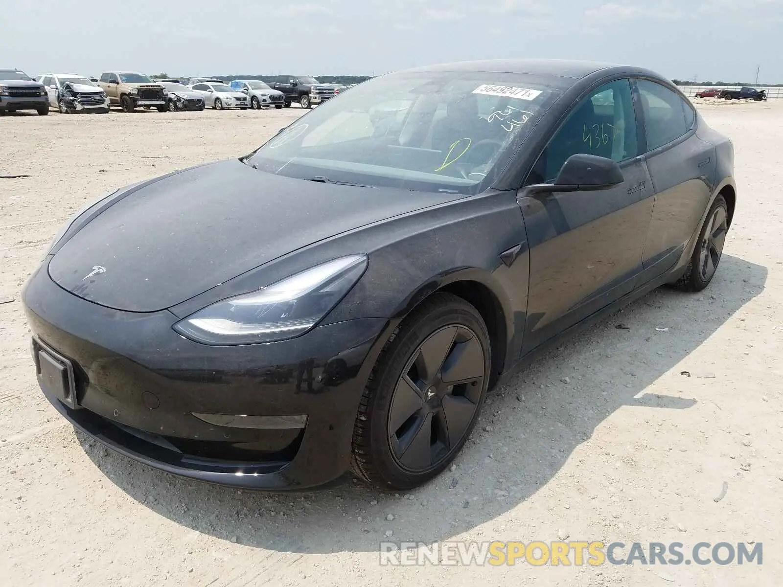 2 Photograph of a damaged car 5YJ3E1EAXMF961461 TESLA MODEL 3 2021