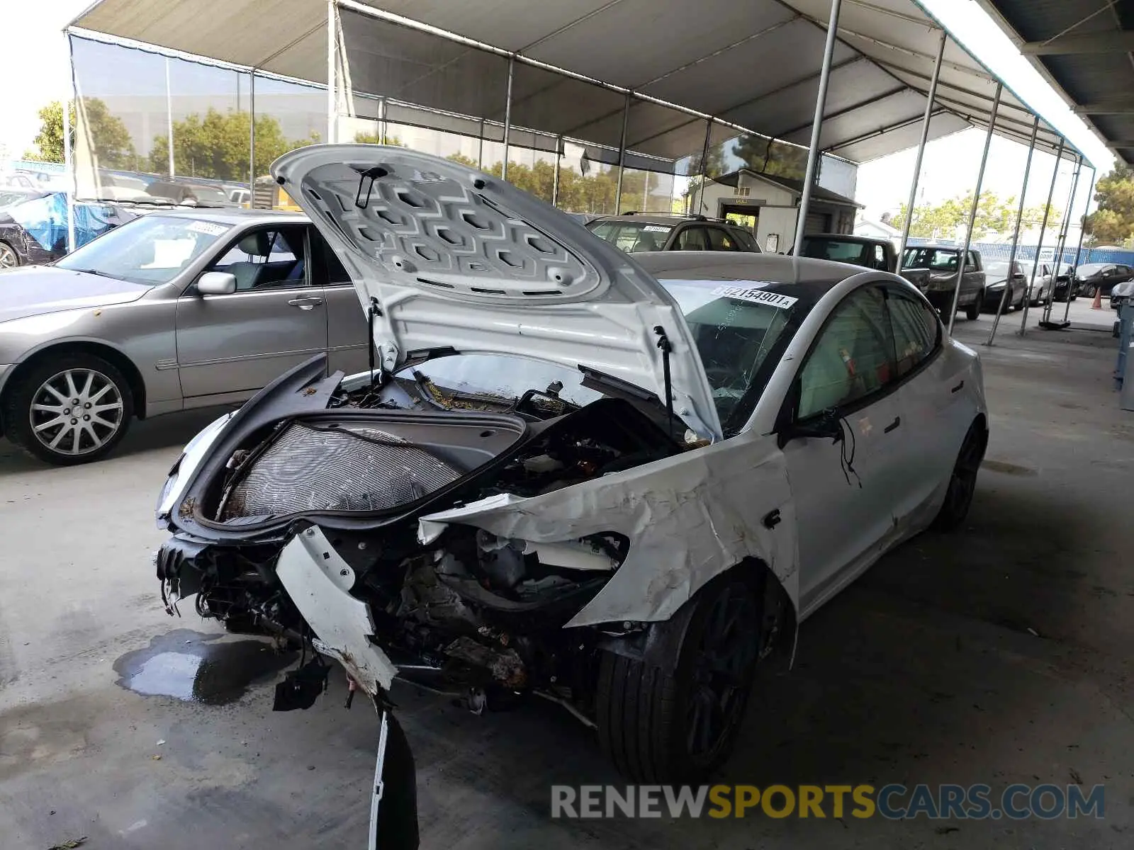 2 Photograph of a damaged car 5YJ3E1EB0MF003244 TESLA MODEL 3 2021