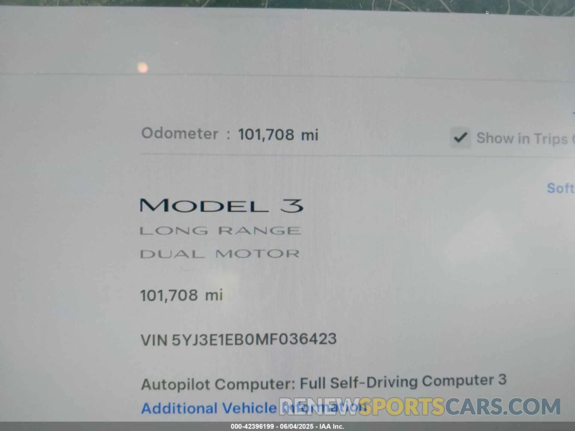 15 Фотография поврежденного автомобиля 5YJ3E1EB0MF036423 TESLA MODEL 3 2021