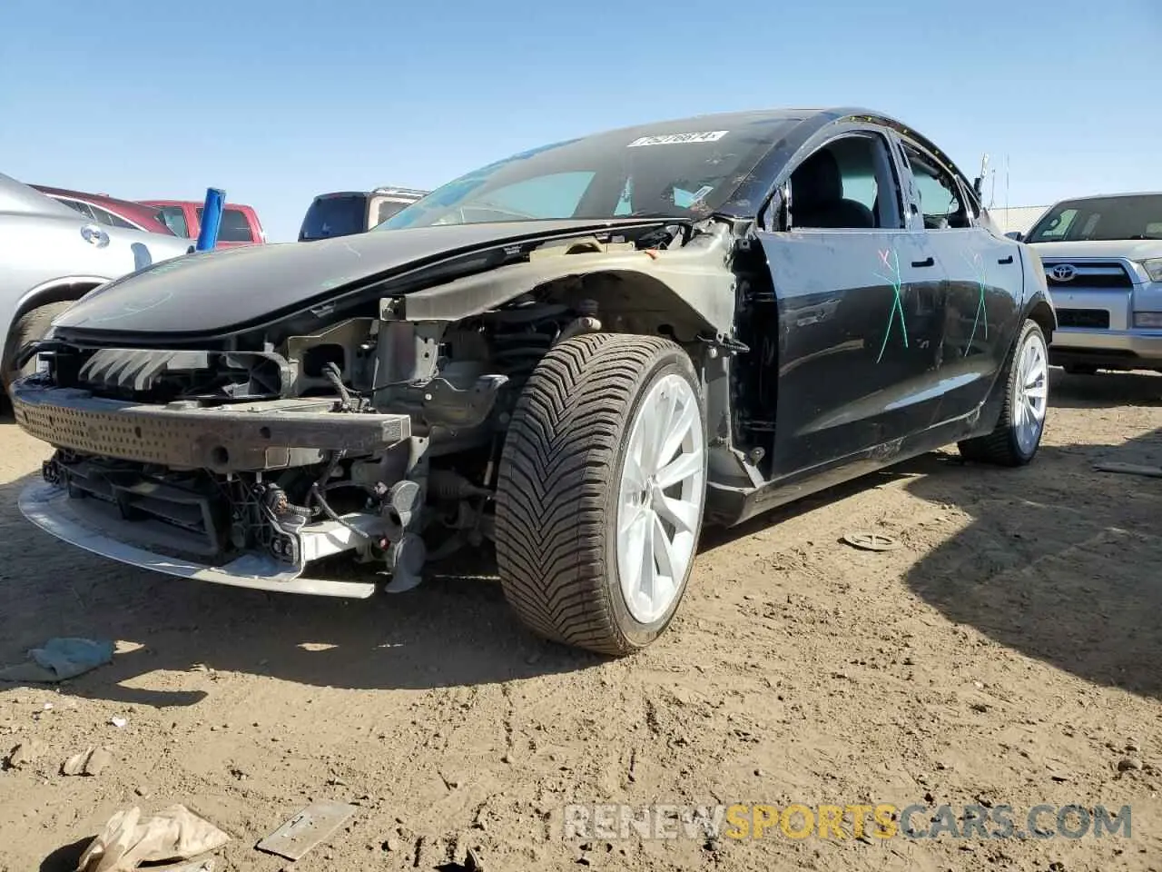 1 Photograph of a damaged car 5YJ3E1EB0MF044957 TESLA MODEL 3 2021