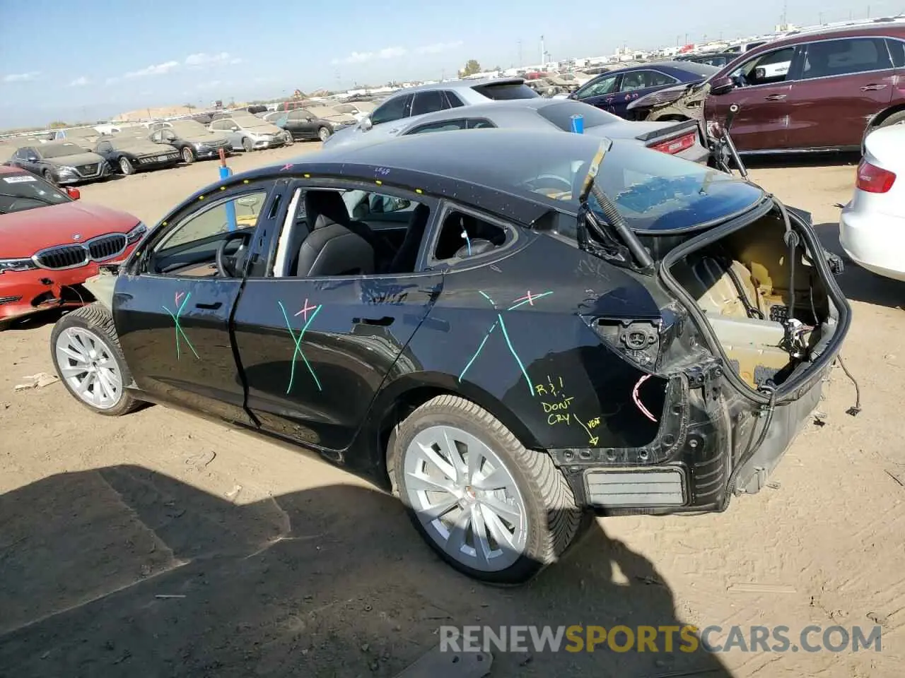 2 Photograph of a damaged car 5YJ3E1EB0MF044957 TESLA MODEL 3 2021