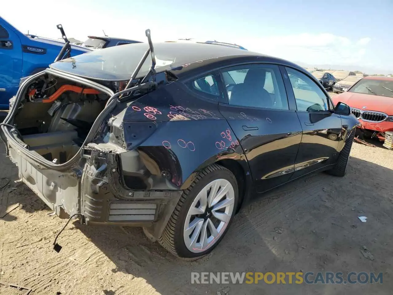 3 Photograph of a damaged car 5YJ3E1EB0MF044957 TESLA MODEL 3 2021
