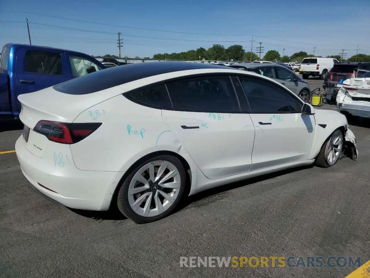 3 Фотография поврежденного автомобиля 5YJ3E1EB0MF050922 TESLA MODEL 3 2021