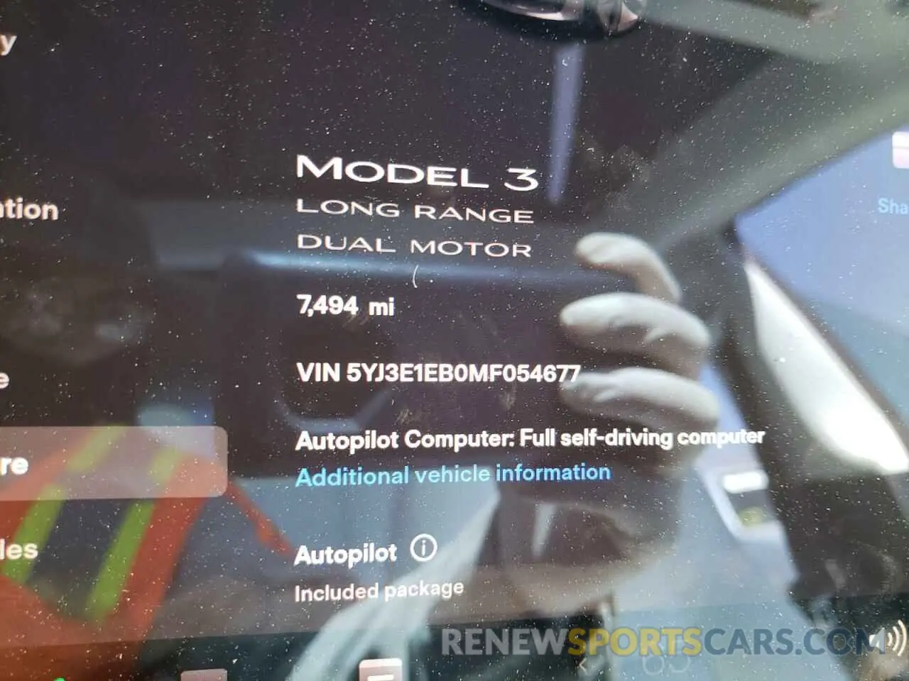 8 Photograph of a damaged car 5YJ3E1EB0MF054677 TESLA MODEL 3 2021