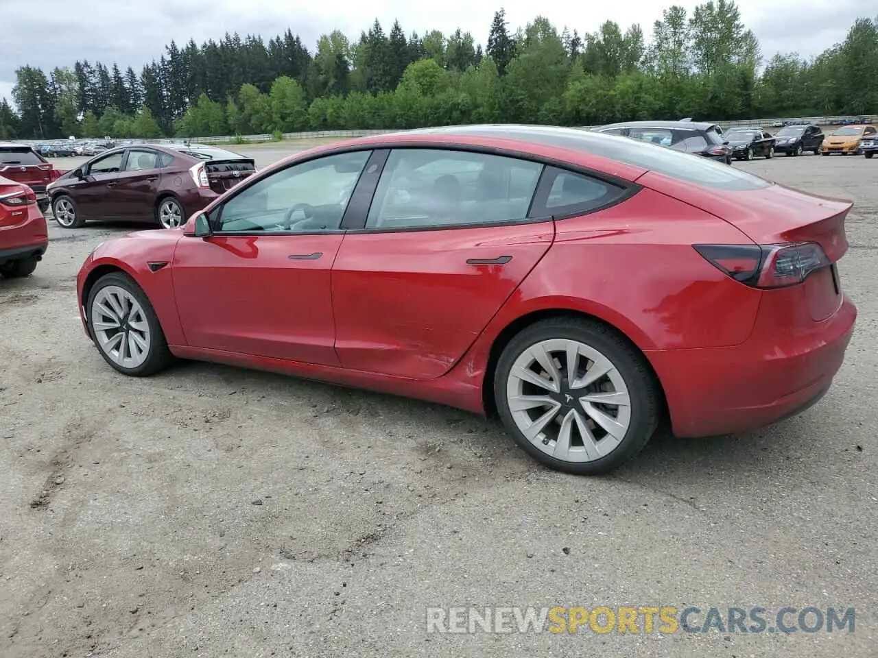 2 Photograph of a damaged car 5YJ3E1EB0MF055411 TESLA MODEL 3 2021