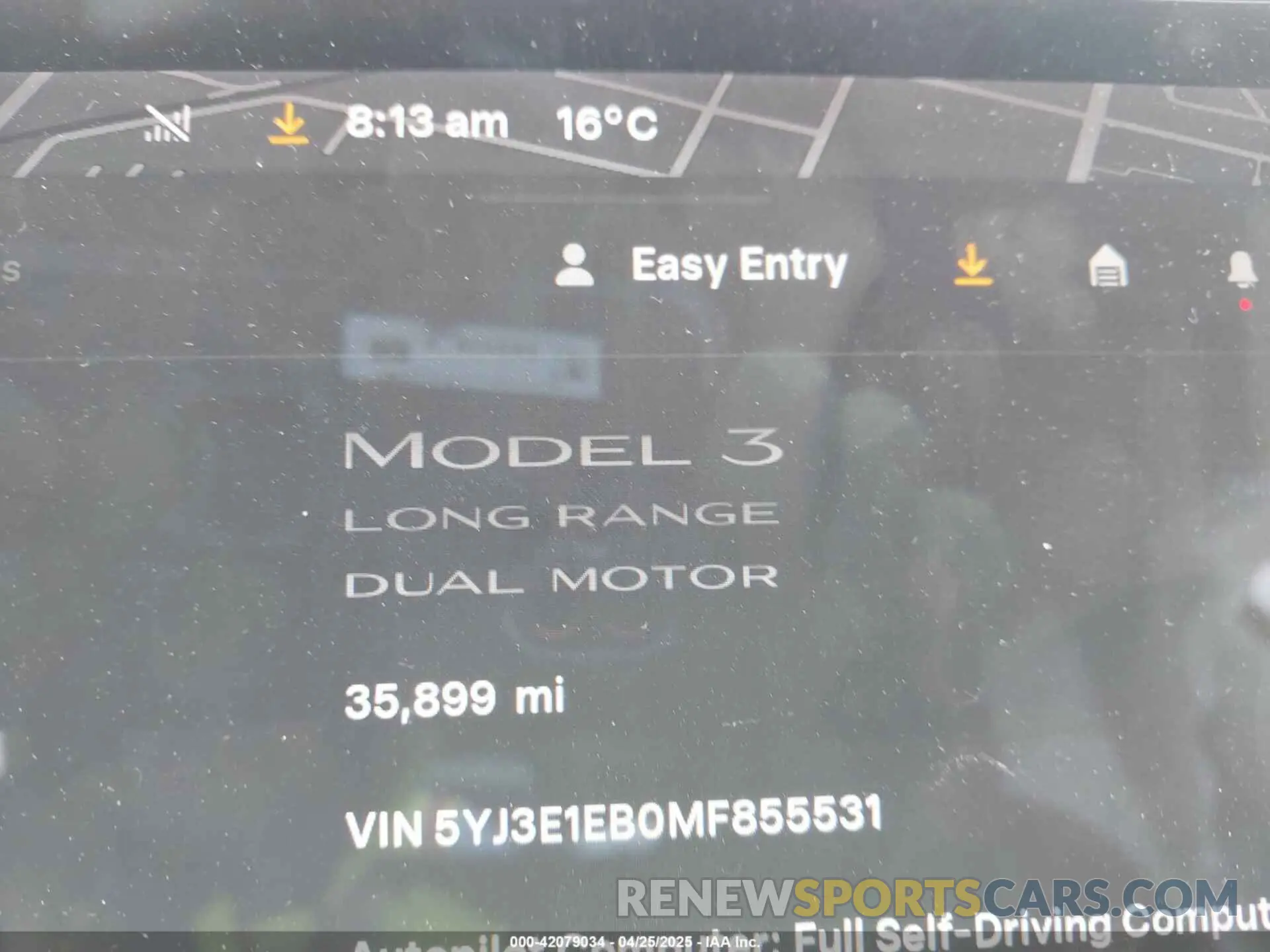 16 Фотография поврежденного автомобиля 5YJ3E1EB0MF855531 TESLA MODEL 3 2021