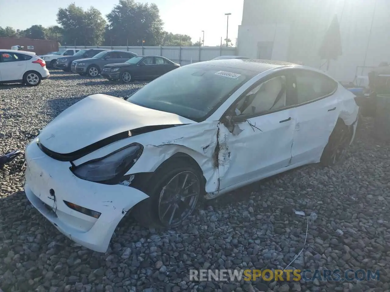 1 Photograph of a damaged car 5YJ3E1EB1MF045812 TESLA MODEL 3 2021