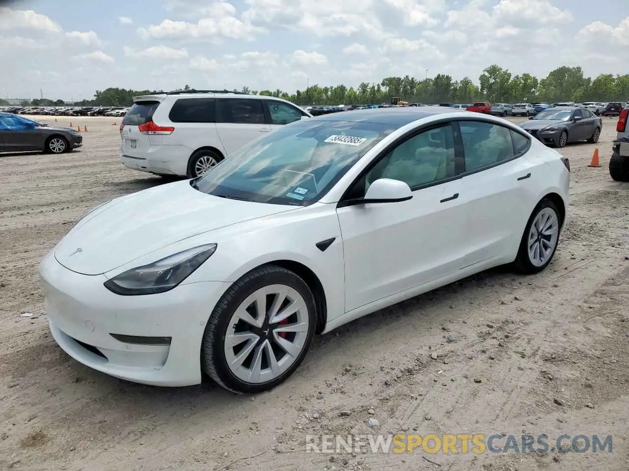 1 Photograph of a damaged car 5YJ3E1EB1MF049049 TESLA MODEL 3 2021