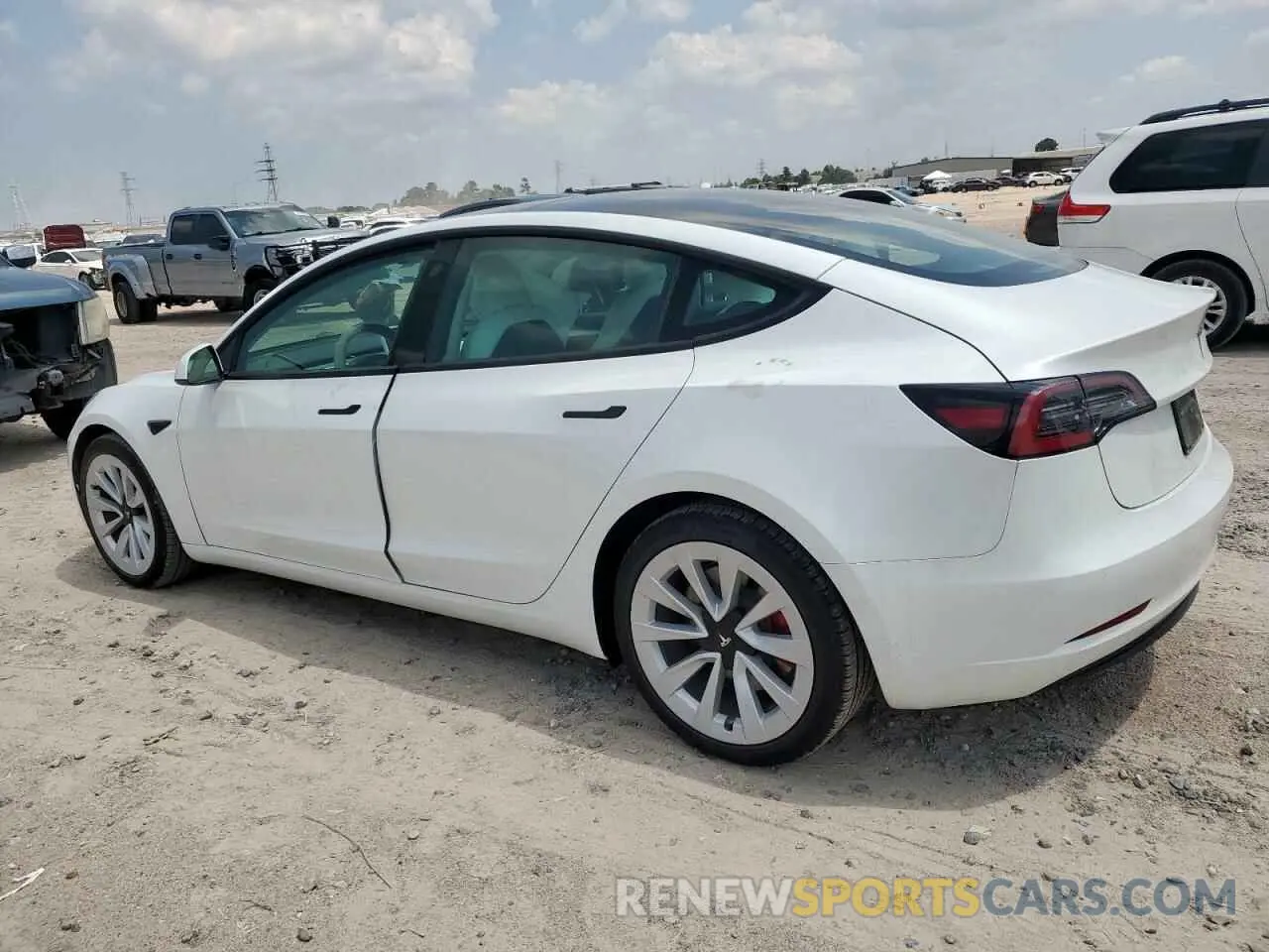 2 Photograph of a damaged car 5YJ3E1EB1MF049049 TESLA MODEL 3 2021