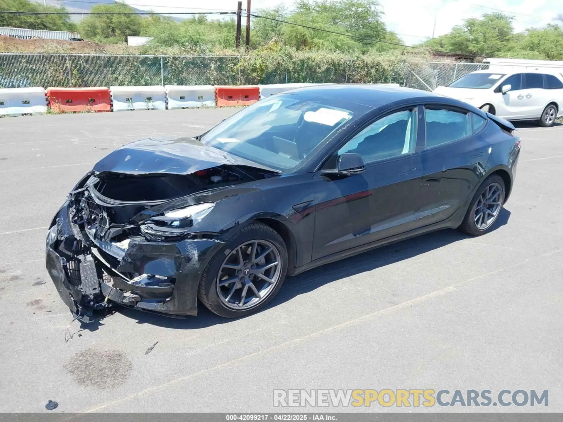 2 Photograph of a damaged car 5YJ3E1EB1MF052968 TESLA MODEL 3 2021