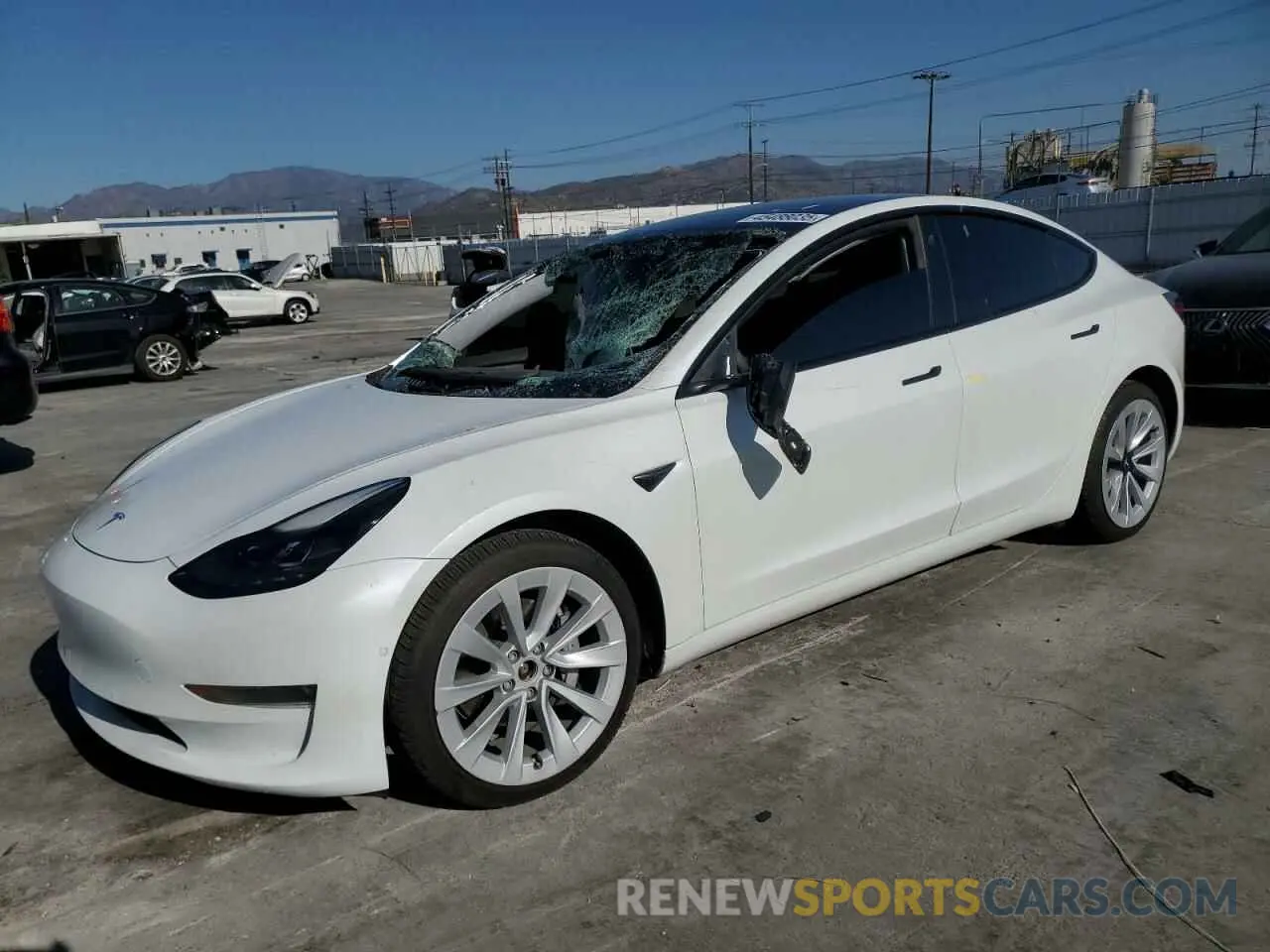 1 Photograph of a damaged car 5YJ3E1EB1MF064716 TESLA MODEL 3 2021