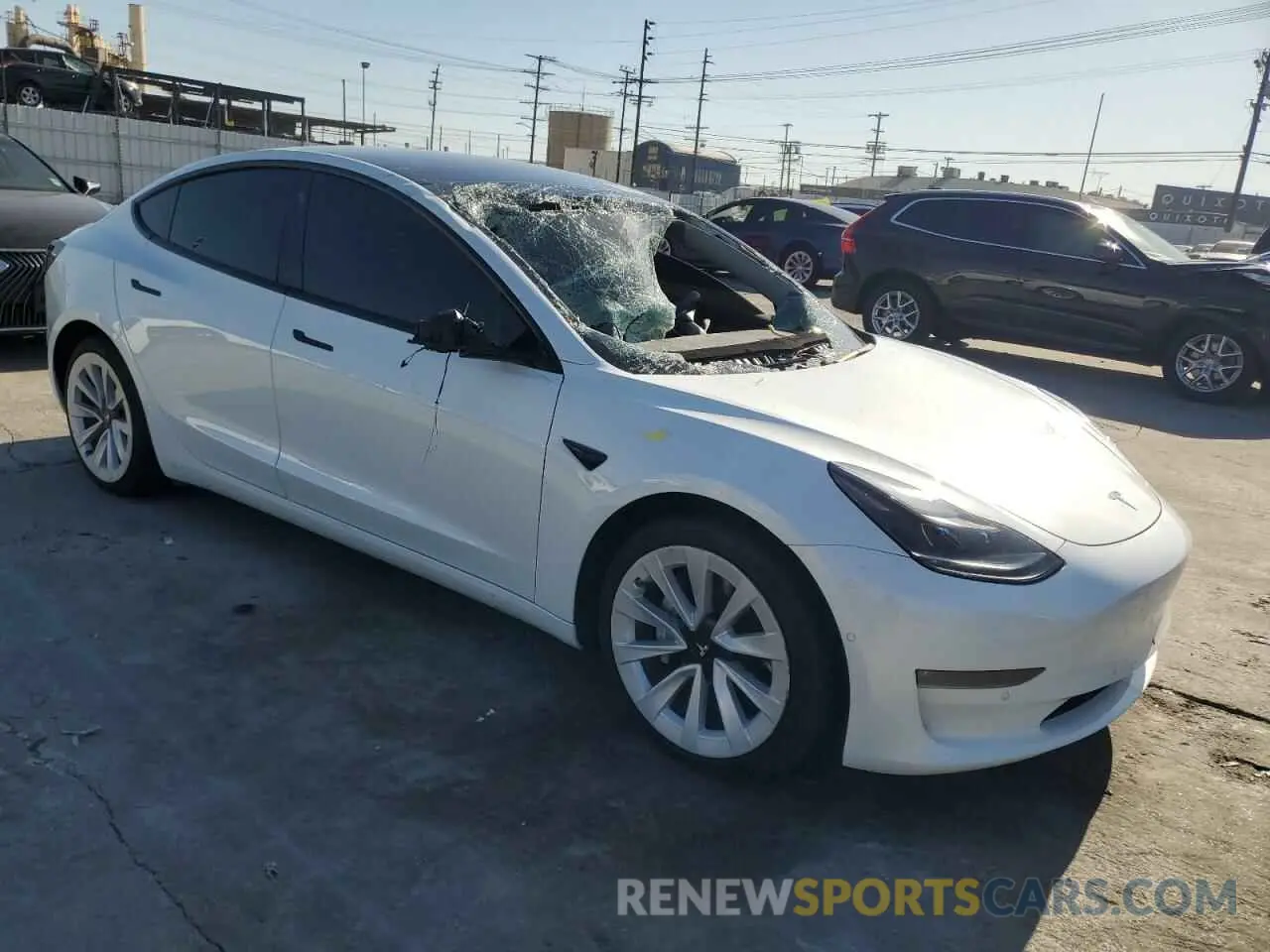4 Photograph of a damaged car 5YJ3E1EB1MF064716 TESLA MODEL 3 2021