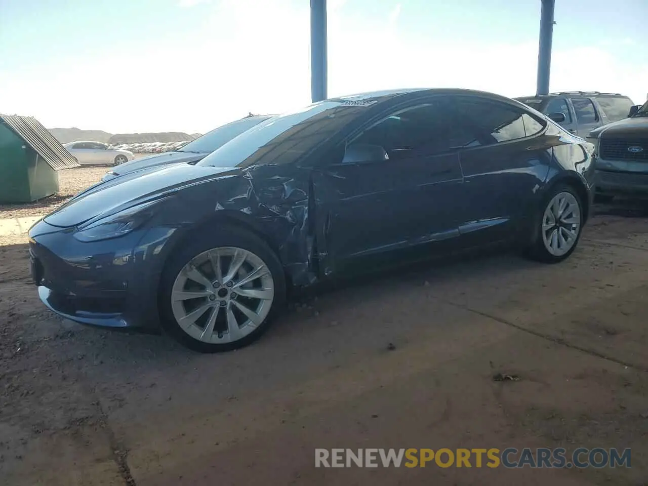 1 Photograph of a damaged car 5YJ3E1EB1MF925764 TESLA MODEL 3 2021