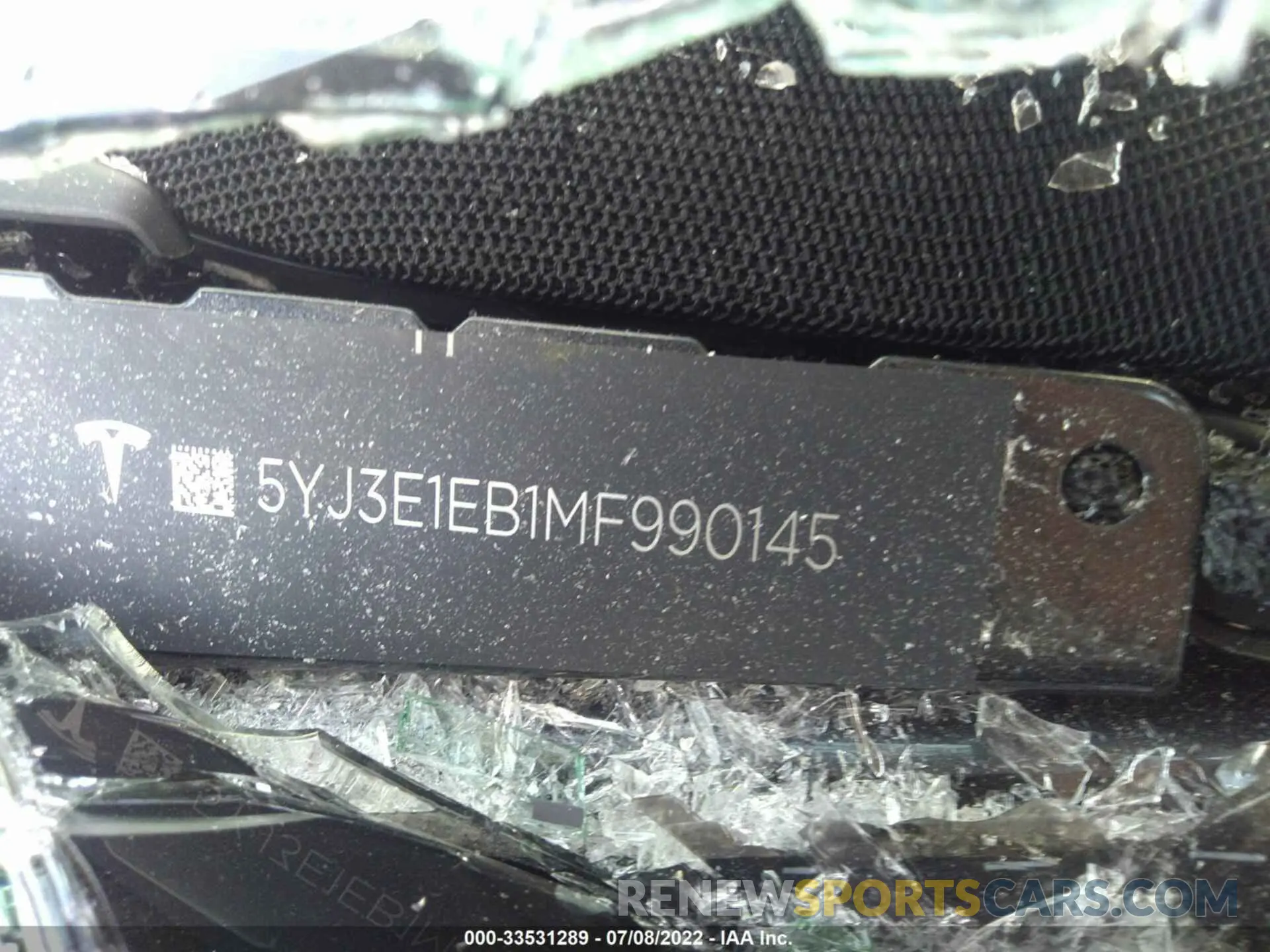 9 Photograph of a damaged car 5YJ3E1EB1MF990145 TESLA MODEL 3 2021