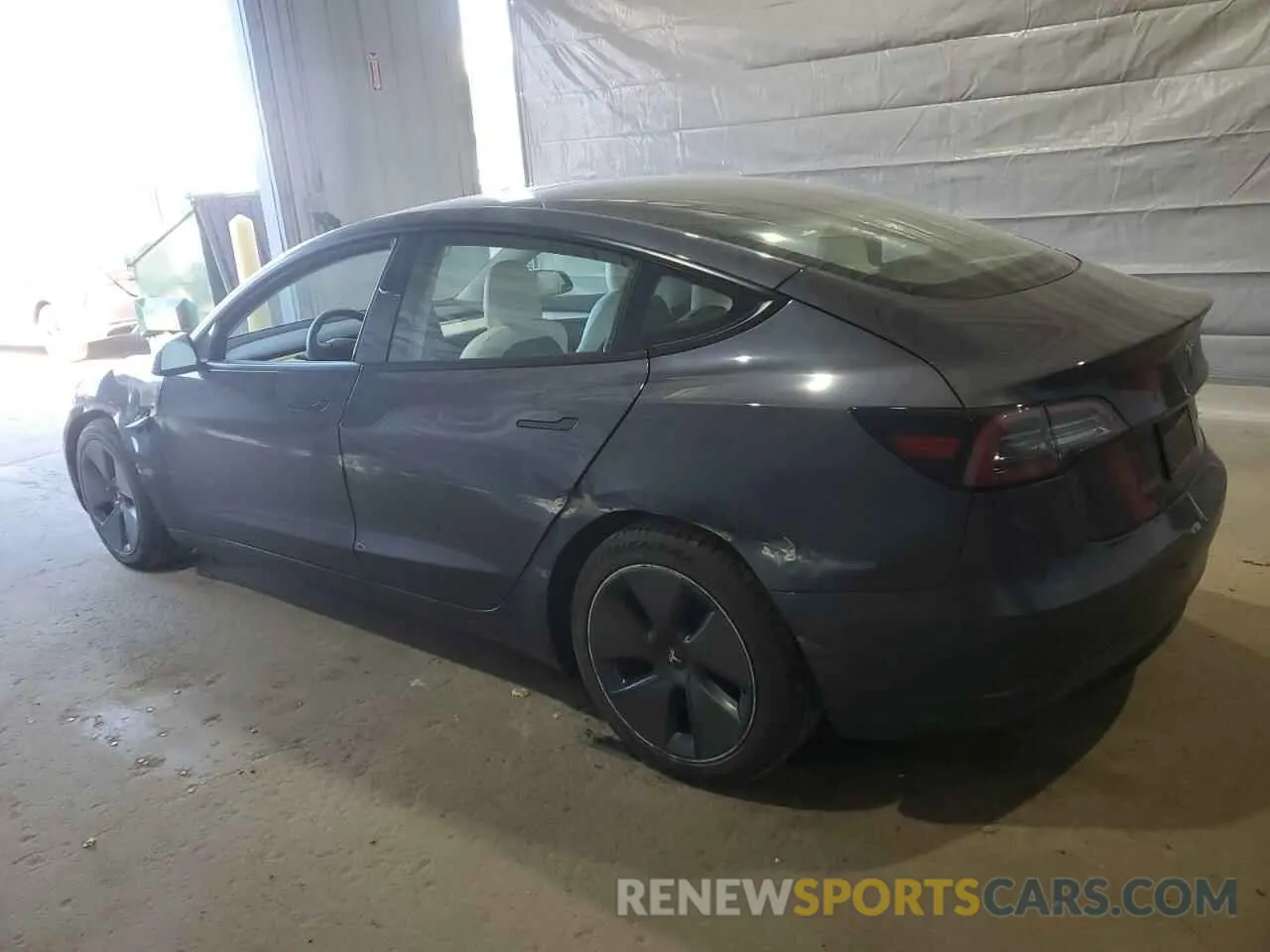 2 Photograph of a damaged car 5YJ3E1EB2MF036486 TESLA MODEL 3 2021