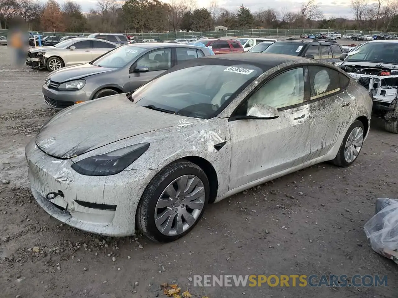 1 Photograph of a damaged car 5YJ3E1EB2MF046855 TESLA MODEL 3 2021