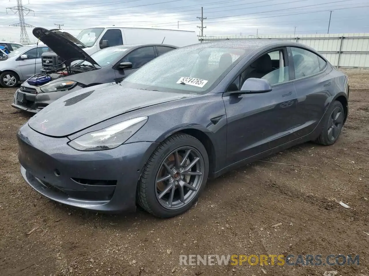 1 Photograph of a damaged car 5YJ3E1EB2MF066149 TESLA MODEL 3 2021