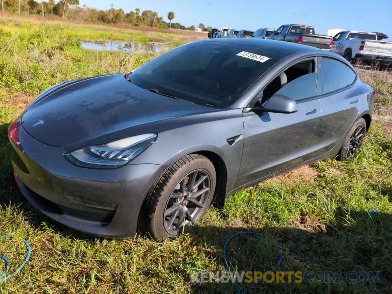 1 Photograph of a damaged car 5YJ3E1EB2MF848158 TESLA MODEL 3 2021