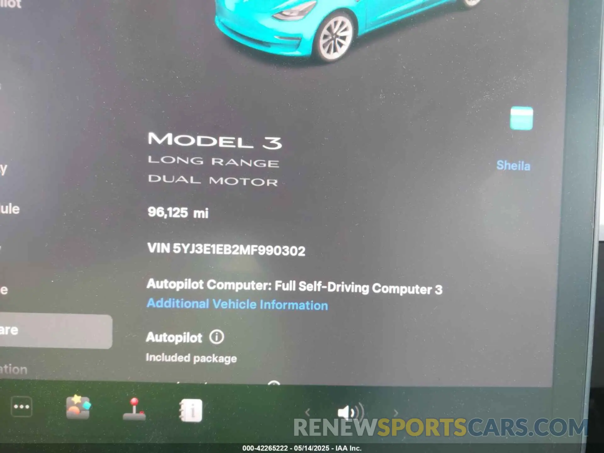 7 Фотография поврежденного автомобиля 5YJ3E1EB2MF990302 TESLA MODEL 3 2021