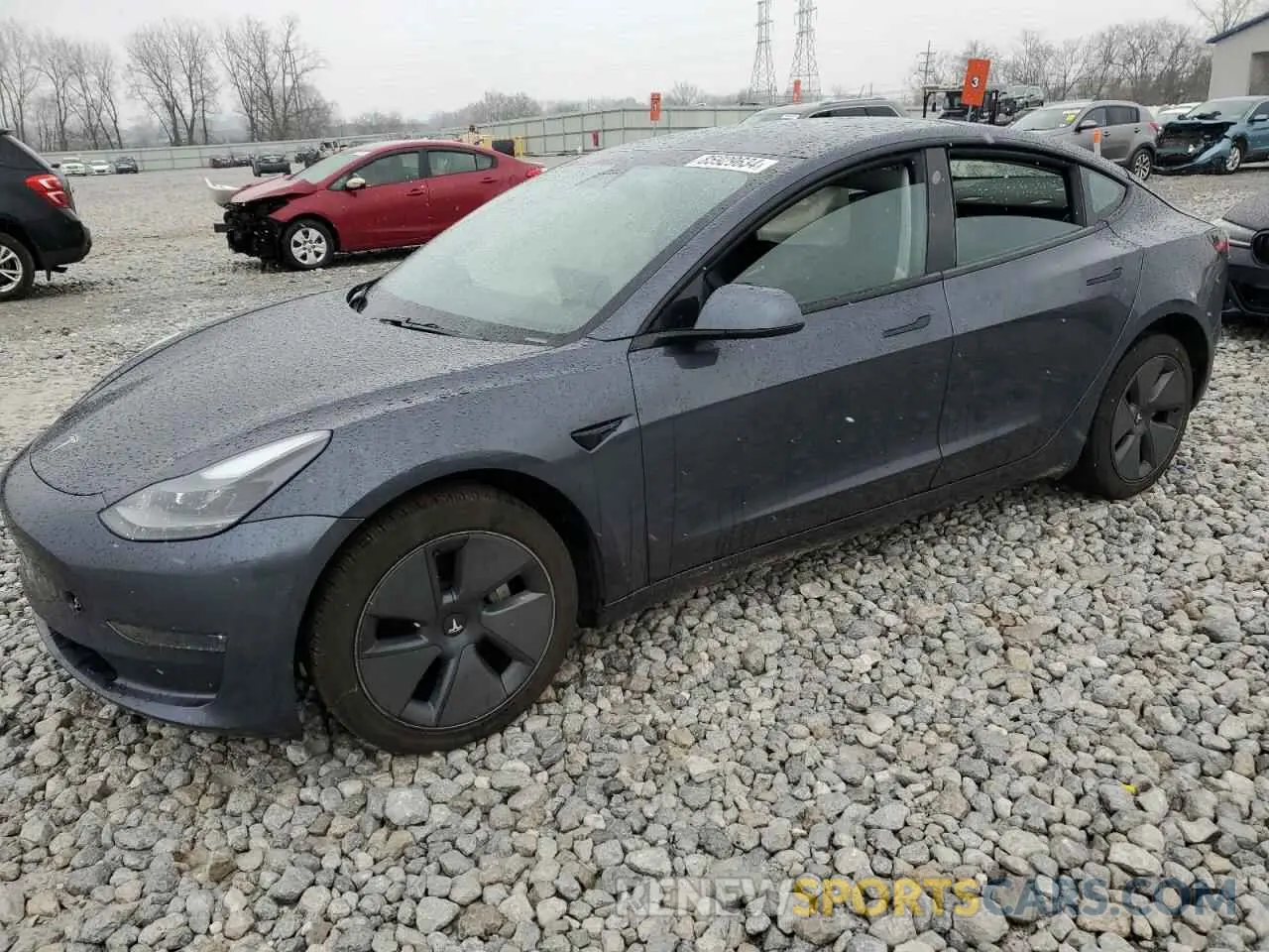 1 Photograph of a damaged car 5YJ3E1EB3MF019695 TESLA MODEL 3 2021