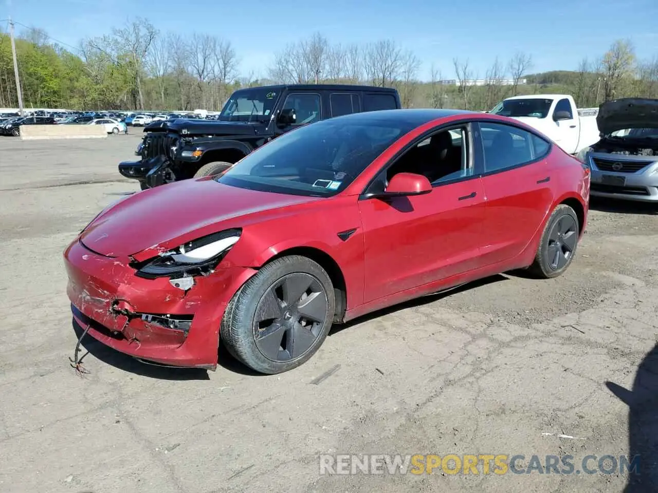 1 Фотография поврежденного автомобиля 5YJ3E1EB3MF055869 TESLA MODEL 3 2021