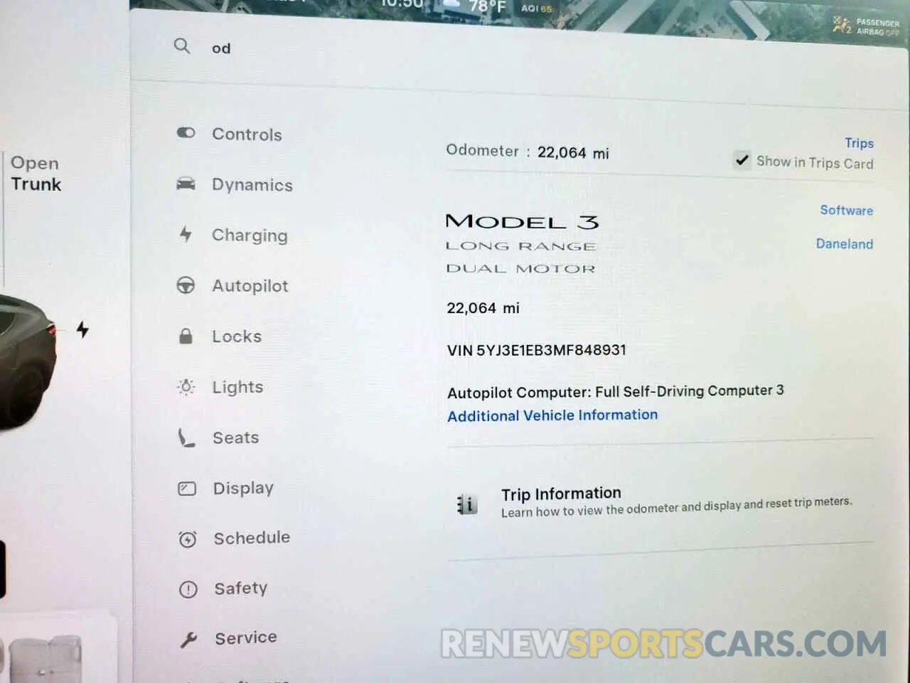 9 Фотография поврежденного автомобиля 5YJ3E1EB3MF848931 TESLA MODEL 3 2021