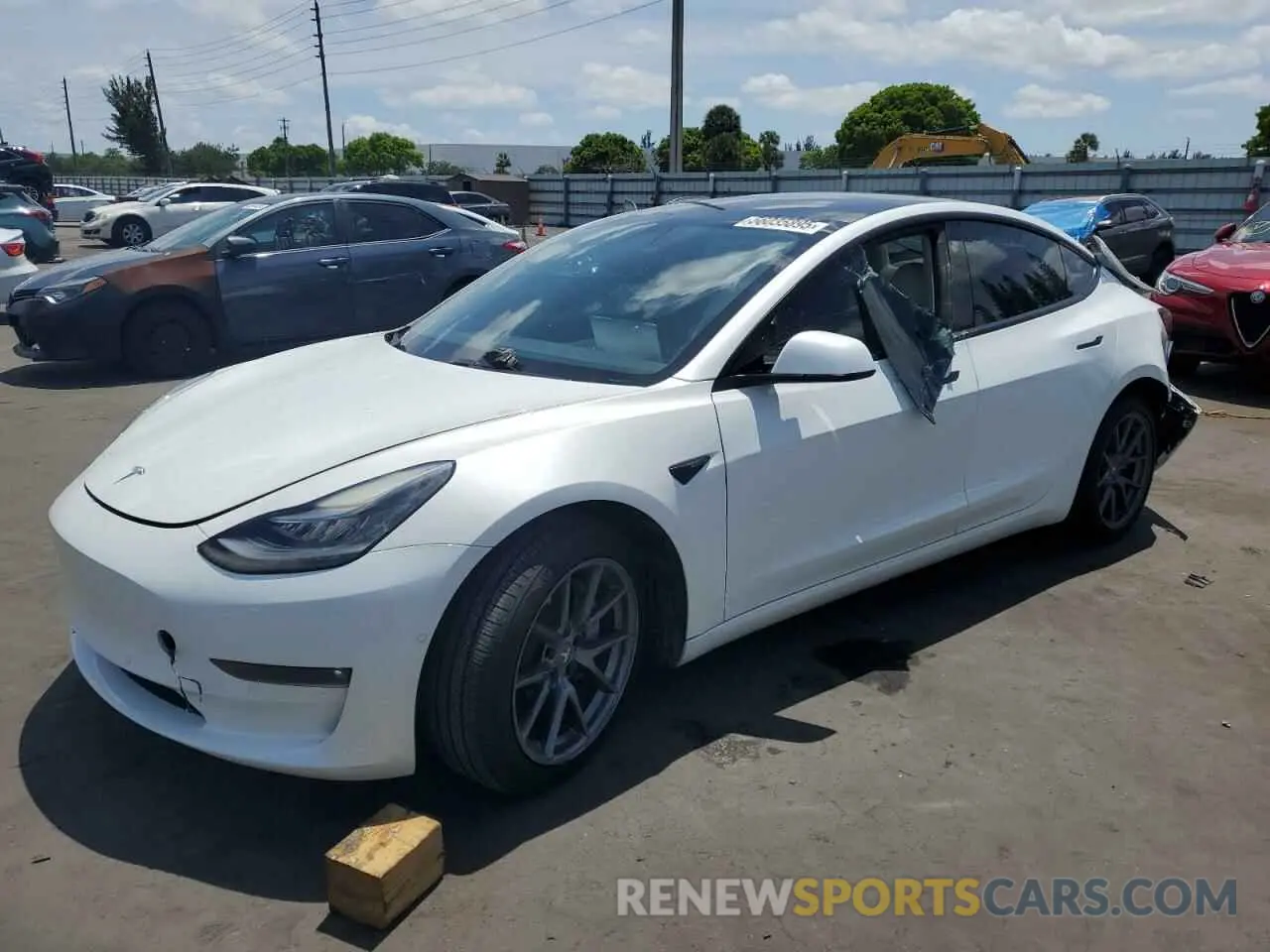 1 Photograph of a damaged car 5YJ3E1EB3MF855944 TESLA MODEL 3 2021
