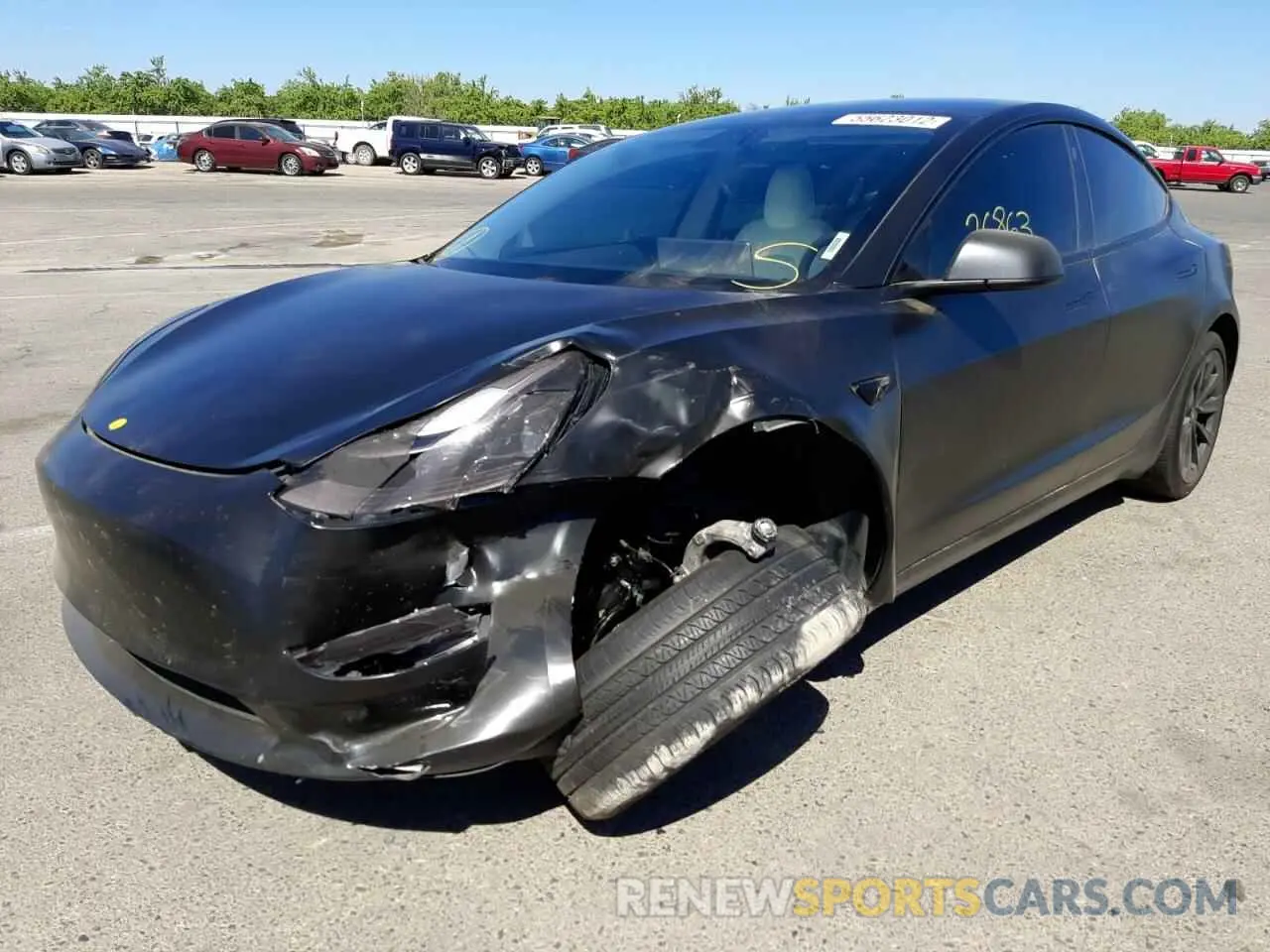 2 Photograph of a damaged car 5YJ3E1EB3MF926771 TESLA MODEL 3 2021