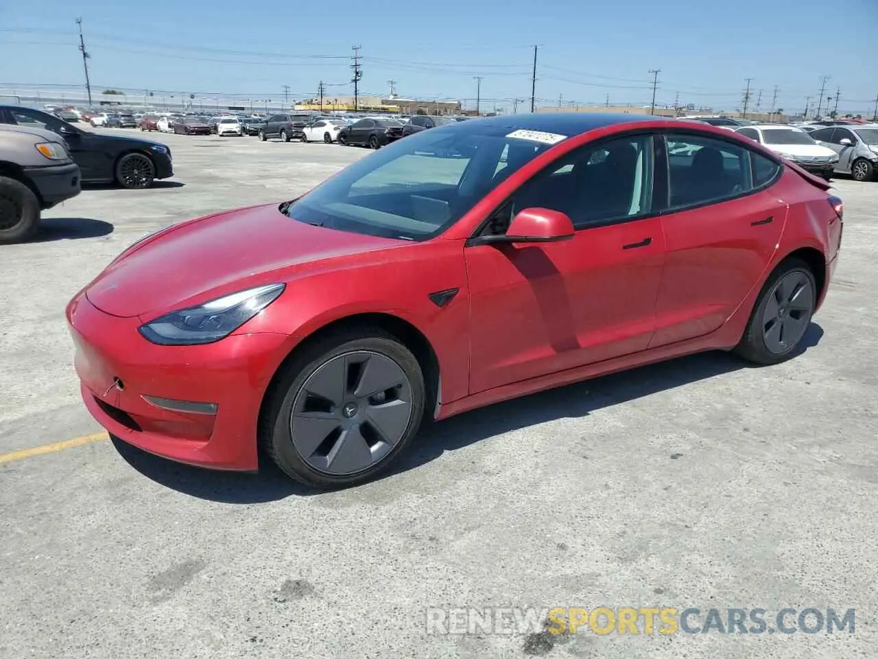 1 Фотография поврежденного автомобиля 5YJ3E1EB4MF055962 TESLA MODEL 3 2021