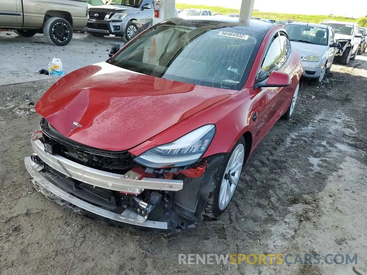2 Photograph of a damaged car 5YJ3E1EB4MF849280 TESLA MODEL 3 2021