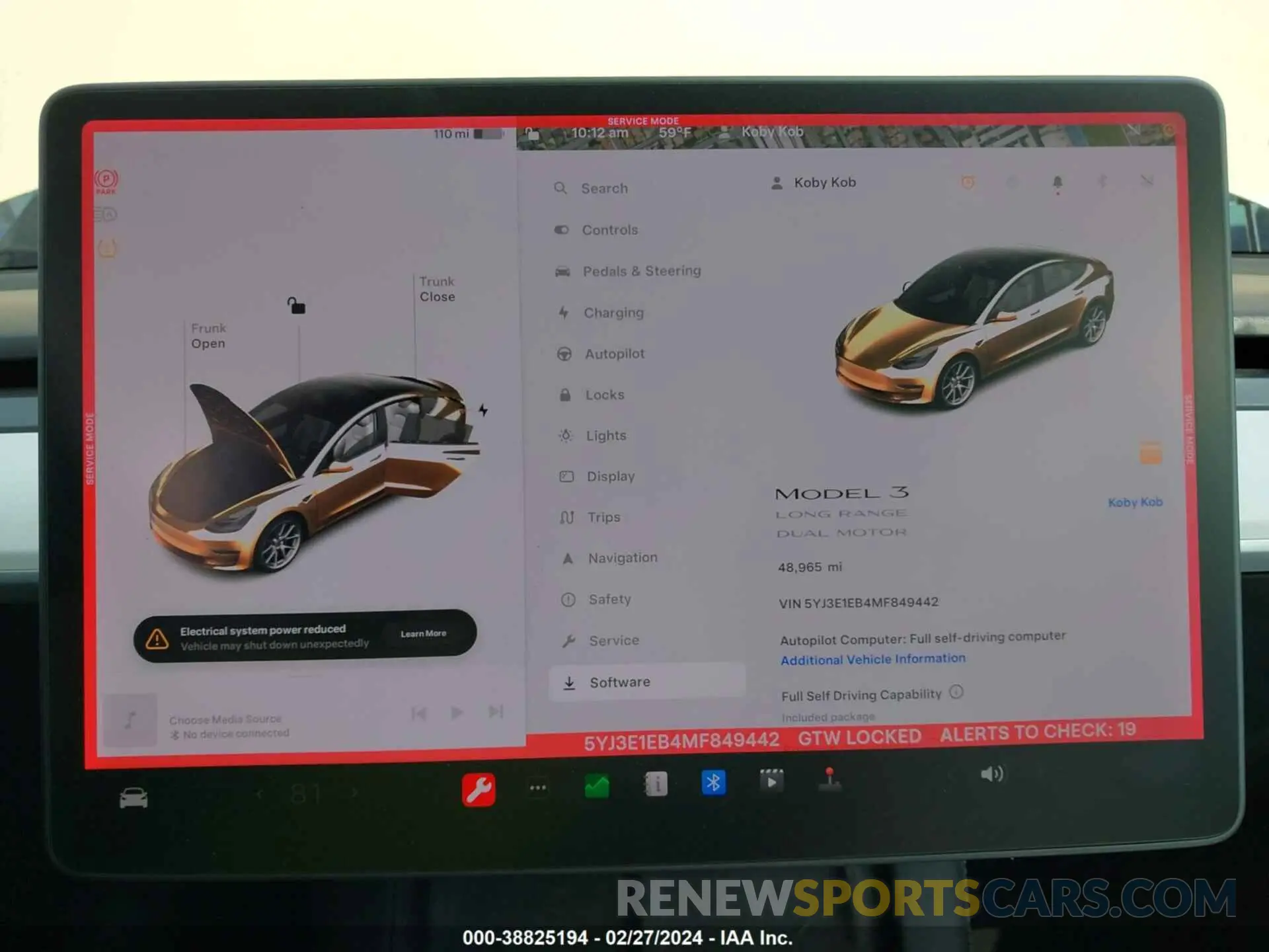 19 Photograph of a damaged car 5YJ3E1EB4MF849442 TESLA MODEL 3 2021