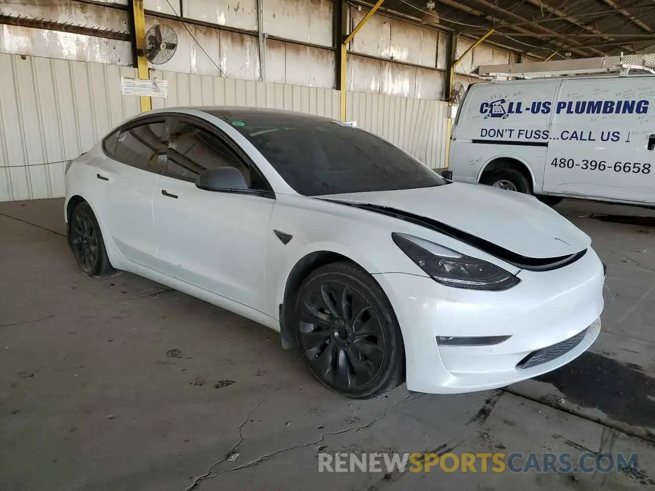 4 Фотография поврежденного автомобиля 5YJ3E1EB4MF938427 TESLA MODEL 3 2021