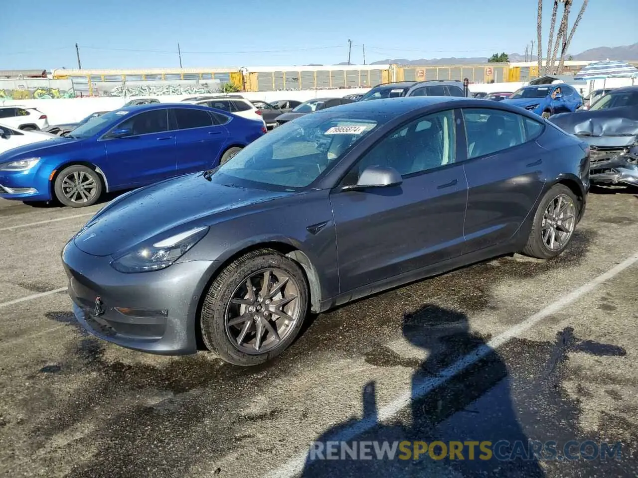 1 Photograph of a damaged car 5YJ3E1EB5MF075900 TESLA MODEL 3 2021