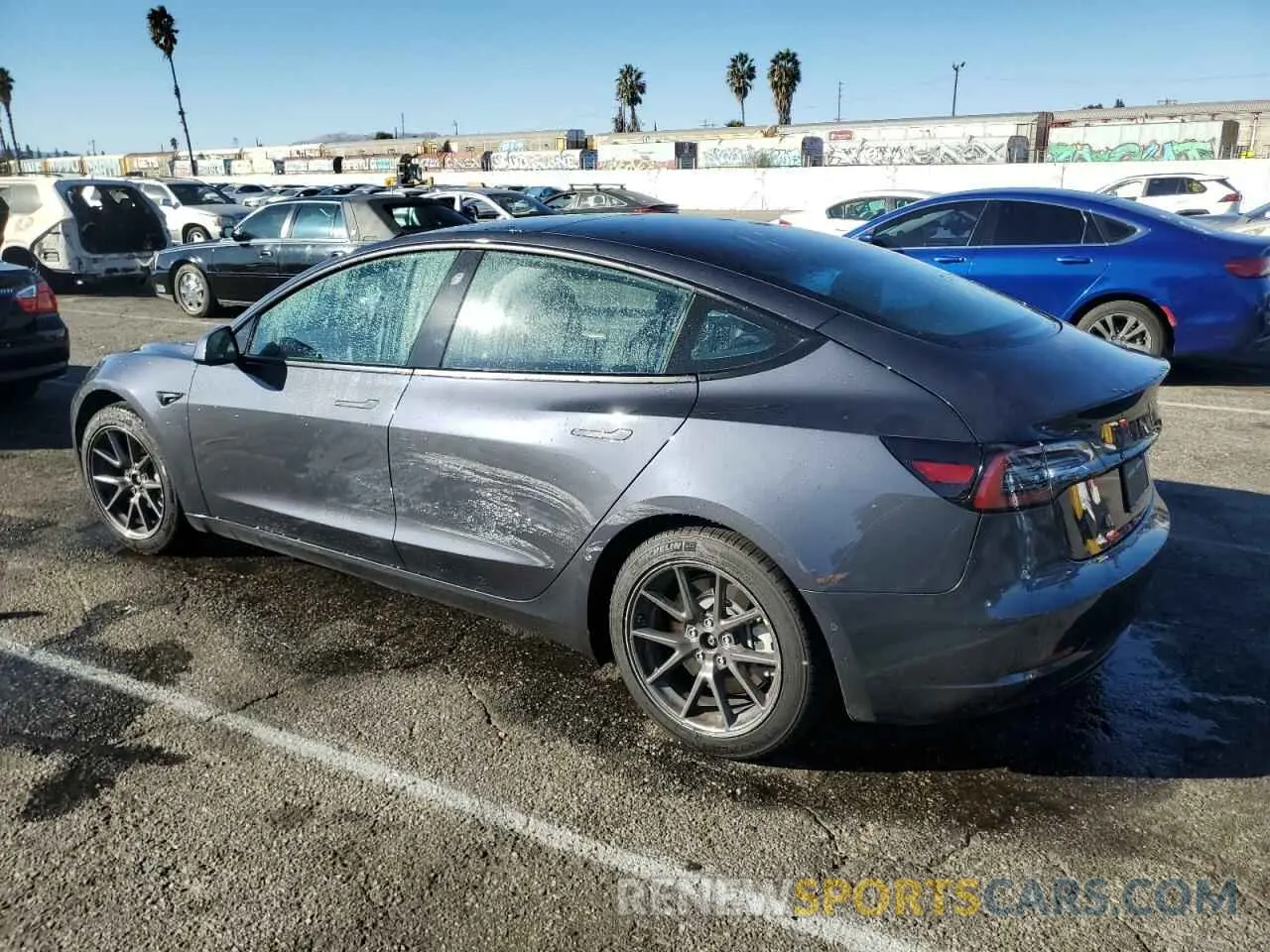 2 Photograph of a damaged car 5YJ3E1EB5MF075900 TESLA MODEL 3 2021