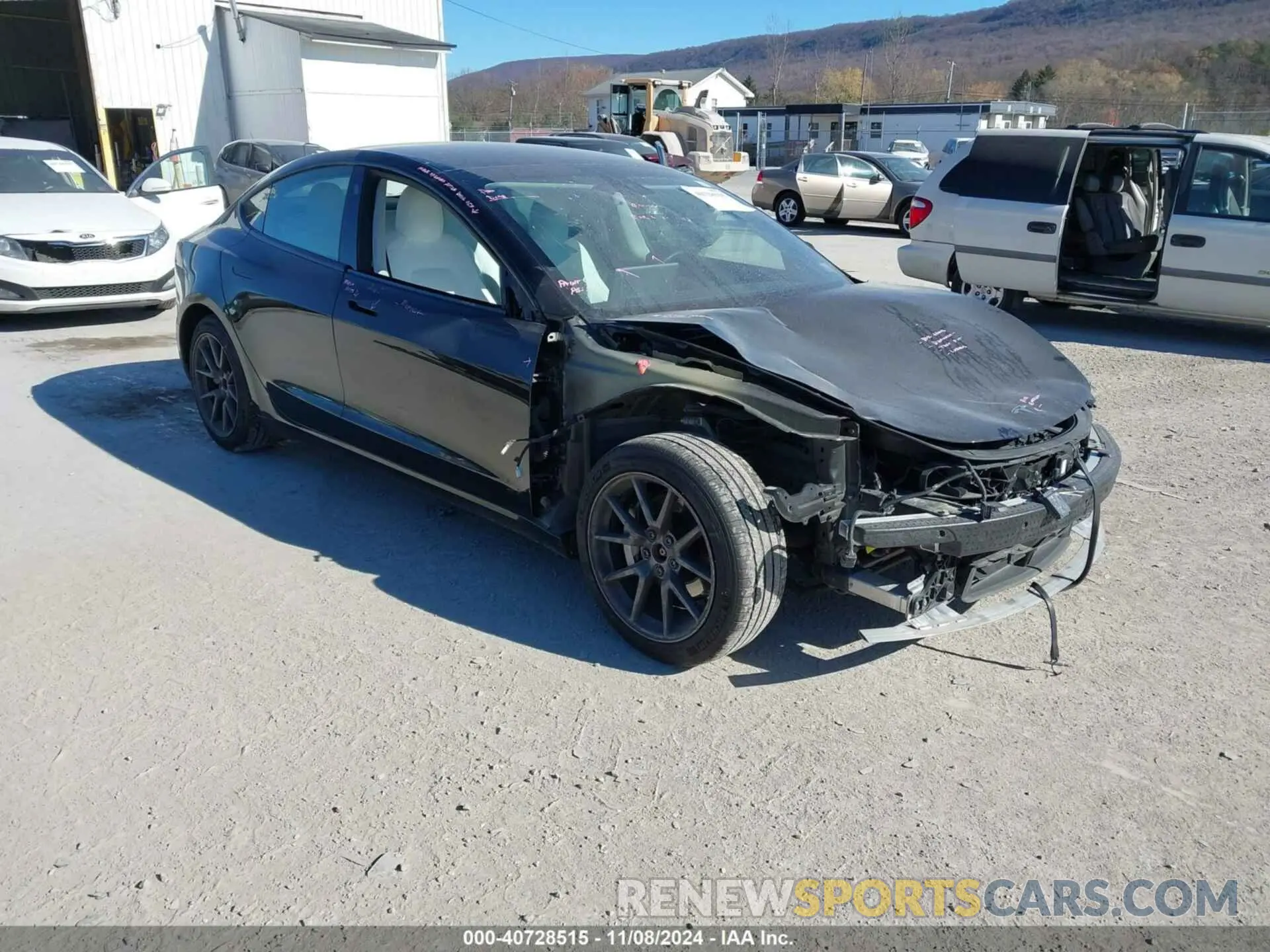 1 Photograph of a damaged car 5YJ3E1EB5MF858618 TESLA MODEL 3 2021