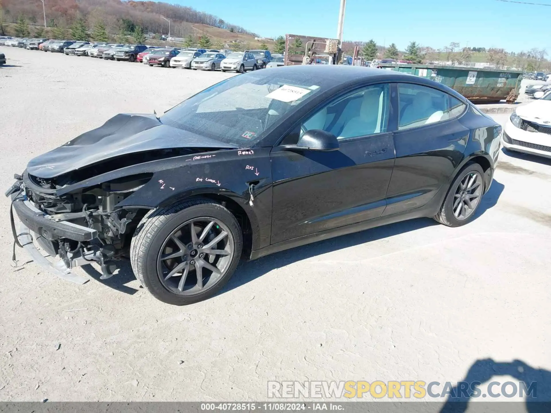 2 Photograph of a damaged car 5YJ3E1EB5MF858618 TESLA MODEL 3 2021