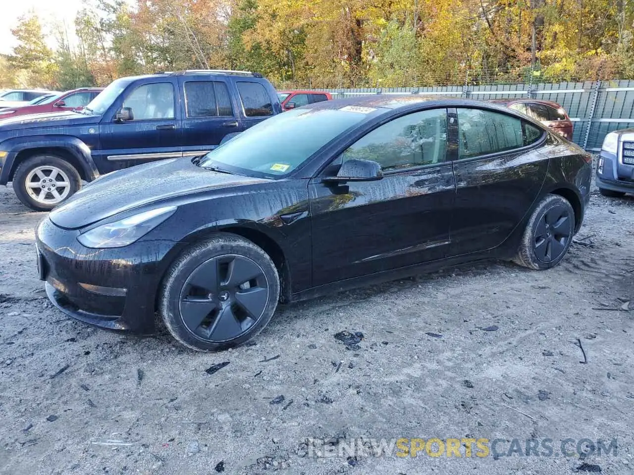 1 Photograph of a damaged car 5YJ3E1EB5MF960579 TESLA MODEL 3 2021