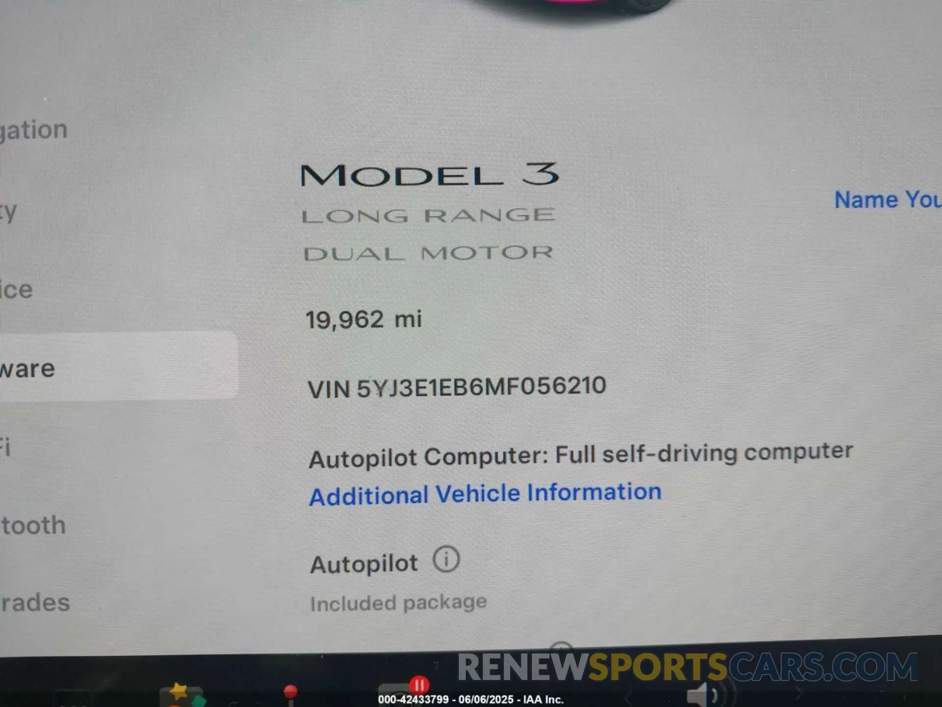 15 Photograph of a damaged car 5YJ3E1EB6MF056210 TESLA MODEL 3 2021